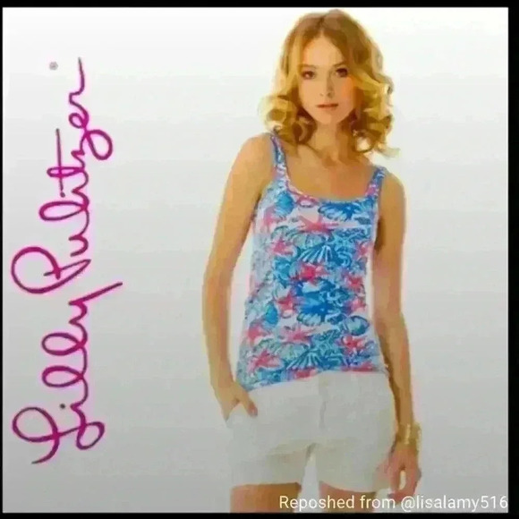 Lilly Pulitzer Medium Tabbie Tank in She She Shells Item # 8A - Picture 1 of 6